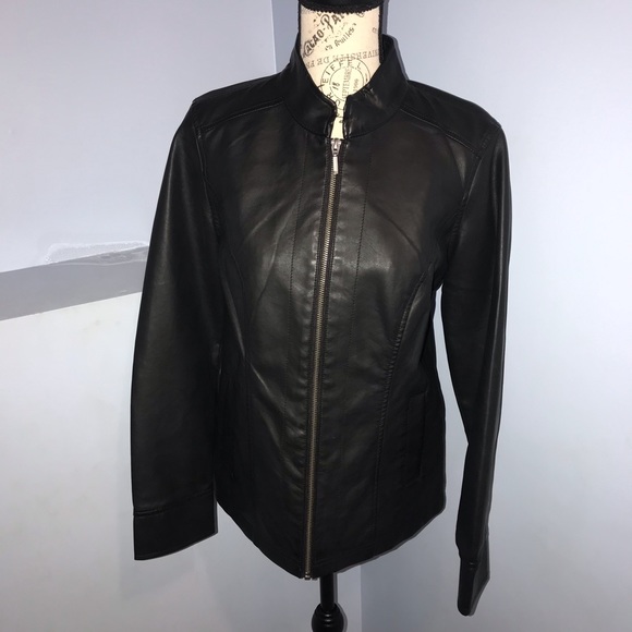 Christopher & Banks Jackets & Blazers - Christopher & Banks Faux Leather Moto Jacket Small
